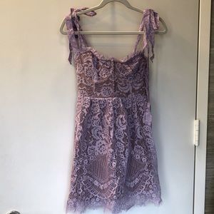 For Love and Lemons lace dress with tie shoulders NWT size xs